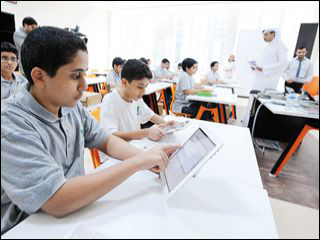 Students with their iPads